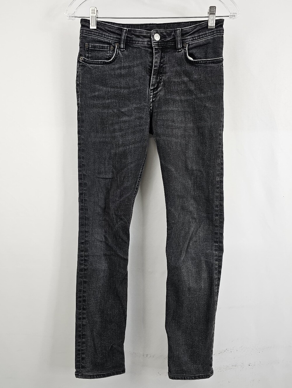 Acne Studios Blå Konst Italy Climb Straight Leg Jeans, Used Black Wash, Sz 26